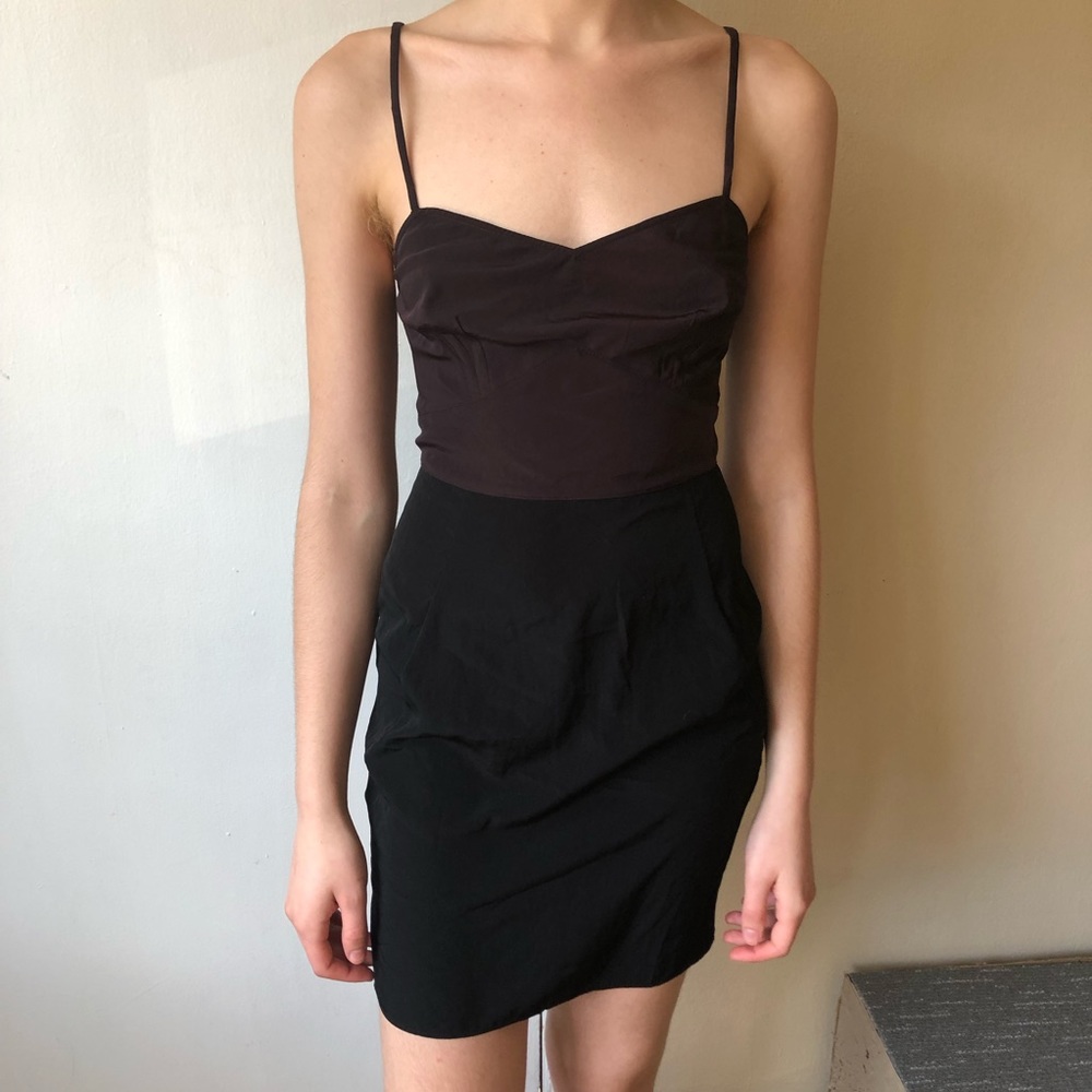 ALL SAINTS silky color block spaghetti strap dress